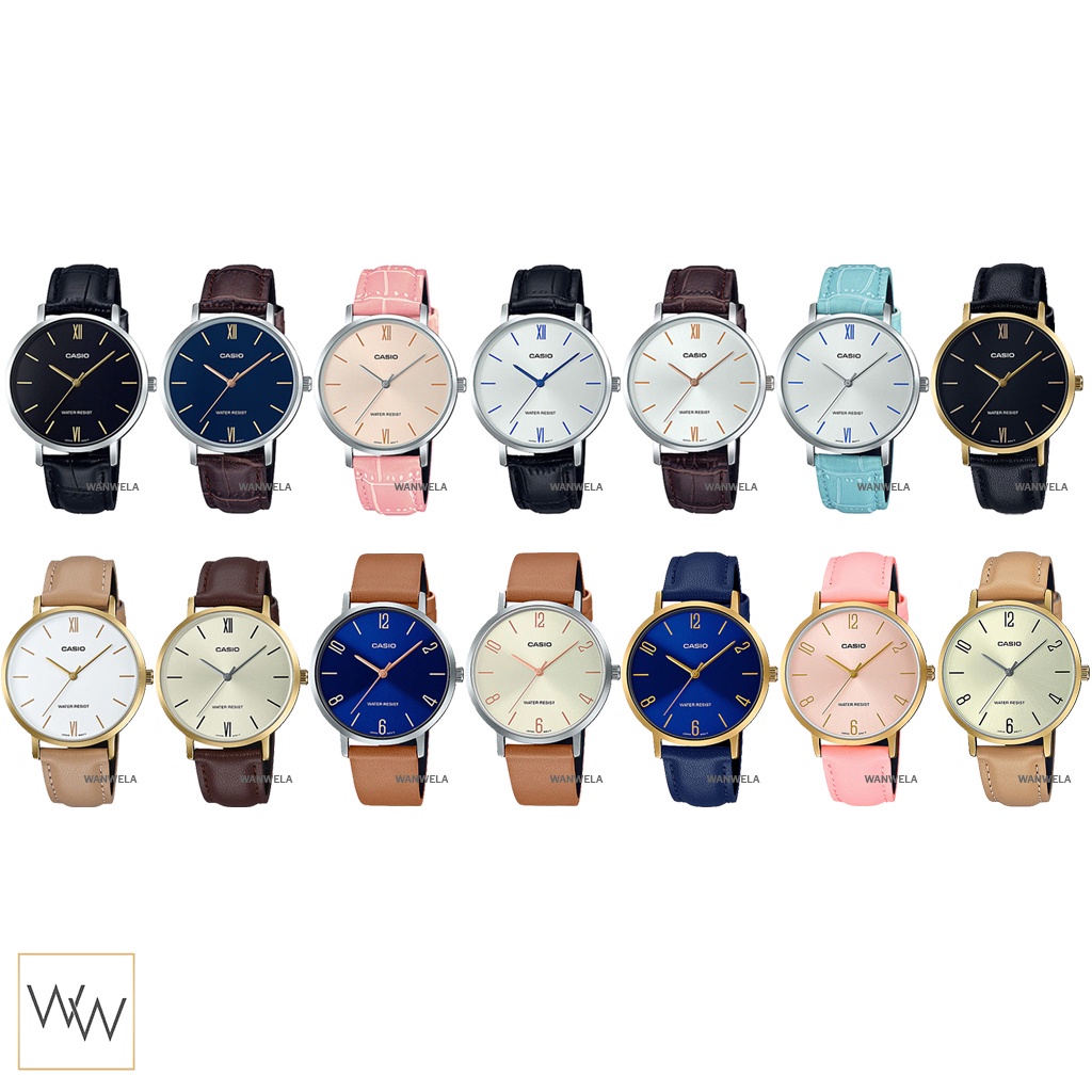 นาฬิกาข้อมือผู้หญิง นาฬิกา dw [ใส่โค้ดลดเพิ่ม] ของแท้ นาฬิกาข้อมือ Casio ผู้หญิง รุ่น LTP-VT01 สายหนัง
