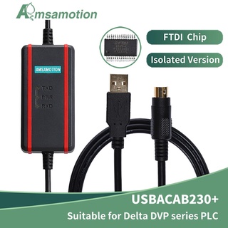 Yy สายเคเบิลดาวน์โหลดโปรแกรม เกรดอุตสาหกรรม USBACAB230 สําหรับ Delta DVP All Series PLC USB-DVP