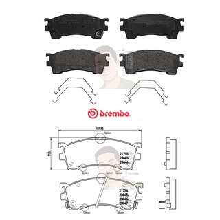 P49 023B ผ้าเบรก F (แท้ BREMBO รุ่น Black) FORD เลเซอร์ เทียร่า Laser Tierra 1.8 ปี1998-2004