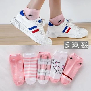 ถุงเท้า ข้อสั้น ถุงเท้าเกาหลี มี8แบบให้เลือก (1 แพคมี 5ลาย) ใส่ได้ทั้ง ช/ญ🧦🧦