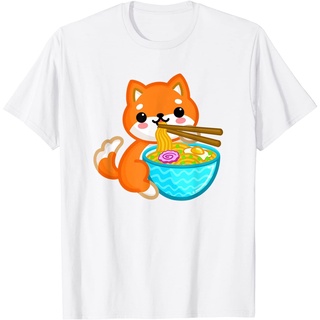 mashoo Shiba Inu Ramen Kawaii สุนัขญี่ปุ่นอะนิเมะสาววัยรุ่นเสื้อยืดเสื้อยืดขนาดใหญ่สําหรับผู้ชา Z%x