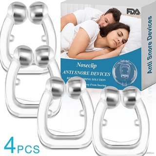 1/4Pcs Newly Silicone Magnetic Anti Snore Stop Snoring Nose Clip Sleep Tray Sleeping Aid Apnea Guard Night Device with C