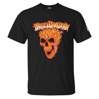 Harley-Davidsons เสื้อยืดผู้ชายผ้าฝ้ายแขนสั้นคอกลม,สีดำยอดนิยม