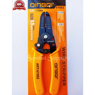 คีม คีมปอกสายไฟ คีมย้ำสายไฟ DINGQI 67002 คีมปอกสายไฟ 2 in 1 ย้ำสายไฟและสายเคเบิ้ล ด้านปลายใช้ย้ำหัวสายไฟ