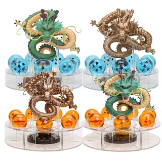 ของเล่นฟิกเกอร์ Dragon Ball Z Anime Shenlong 1shenron + 7 ชิ้น 3.5cm ลูกบอลคริสตัล + 1 ชั้น Wishing Dragon Model