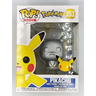 Funko Pop Pokemon - Pikachu [Metallic สีเงิน] #353 (กล่องมีตำหนินิดหน่อย)