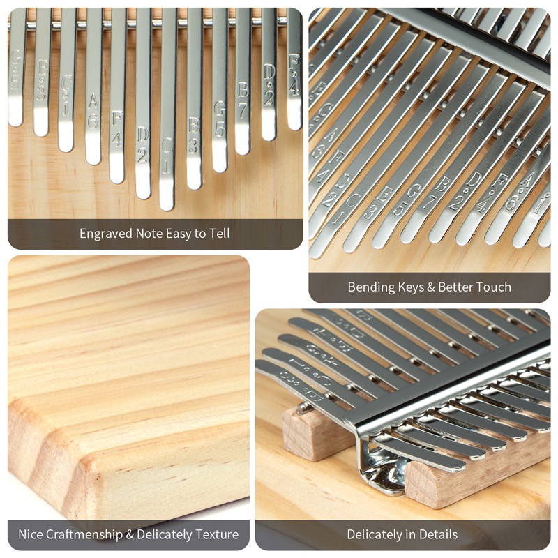 ส่งไวจากไทย✨คาลิมบ้า เครื่องดนตรีKalimba แบบพกพา Kalimba นิ้วหัวแม่มือเปียโน 17 นิ้วที่สำคัญเปียโน พร้อมกล่อง เครื่องดนต - รูปที่ 4
