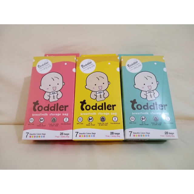 Toddler ถุงเก็บน้ำนมแม่ 7 สี 28 ซอง (9 ออนซ์)