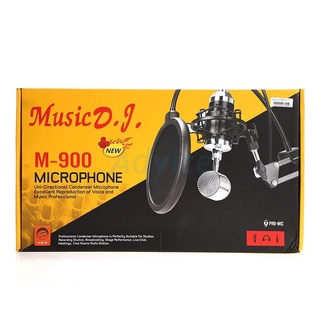 Music D.J. M-900 ไมโครโฟนคอนเดนเซอร์+ขาตั้ง+แผ่นกันลม &amp; ไมค์โครโฟน Music.D.J. M-700 Microphone