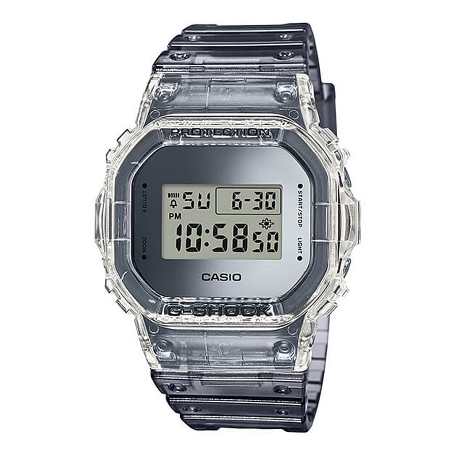 Casio G-Shock นาฬิกาข้อมือผู้ชาย สายเรซิ่น รุ่น DW-5600SK,DW-5600SK-1 - สีใส