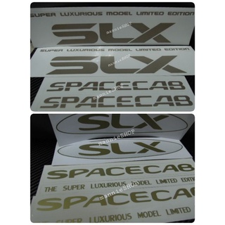 สติ๊กเกอร์ดั้งเดิมรถ คำว่า SLX SPACECAB THE SUPER LUXURIOUS MODEL LIMITED EDITION ติดรถ ISUZU sticker แต่งรถ ติดรถ