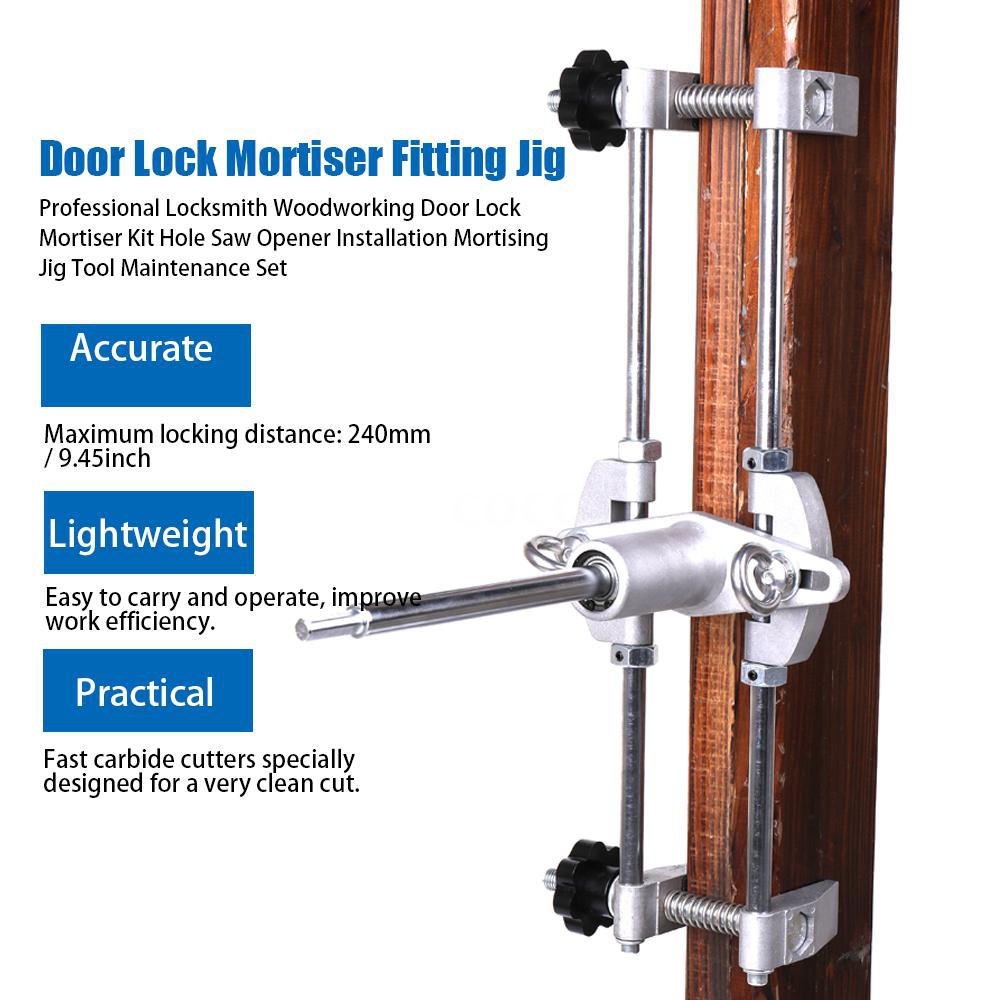 Professional Locksmith Woodworking Door Lock Mortiser Kit Hole Saw