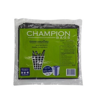 CHAMPION ถุงขยะแบบหูผูก ขนาด 30 x 40 นิ้ว (แพ็ค 20 ใบ) สีดำ