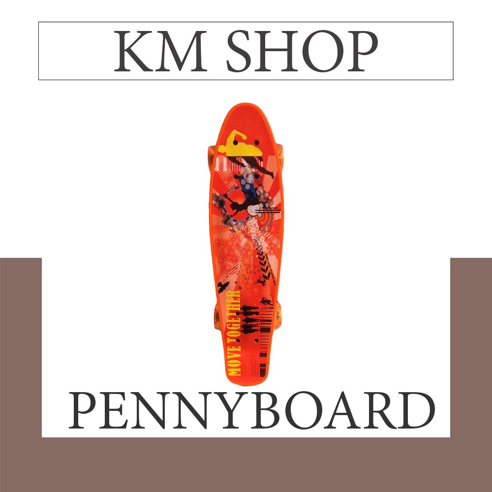 YB KM skateboard / Penny board ล้อมีไฟ LED ไม่ต้องชาร์จ ถ่านไม่มีวันหมด (ออเดอร์ละไม่เกิน8ชิ้น)/C002