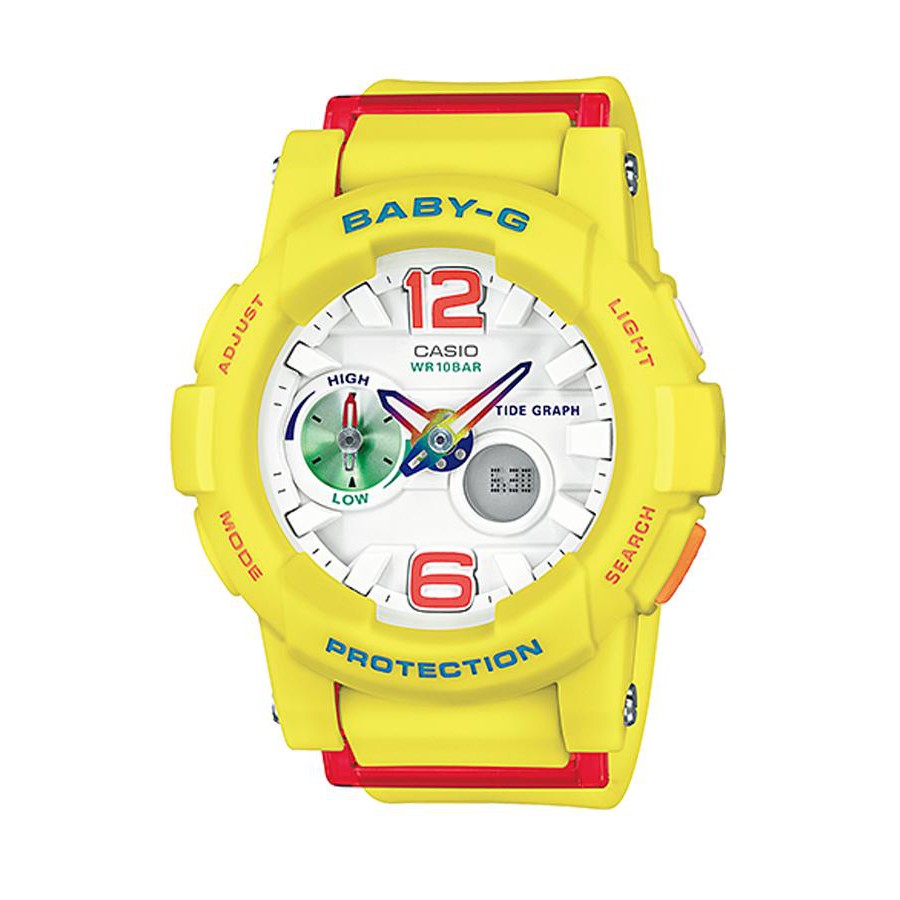 Casio Baby-G นาฬิกาข้อมือผู้หญิง สายเรซิ่น รุ่น BGA-180-9B - สีเหลือง