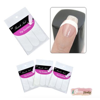 Nail sticker สติกเกอร์เล็บ สติกเกอร์เฟร้นท์ ติดปลายเล็บ ทำลวดลาย สีขาว