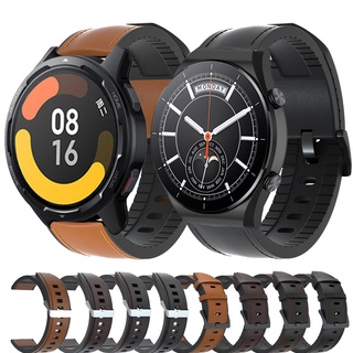 สําหรับ Xiaomi MI Watch S1 / S1 Active Global Version สายหนัง + สายซิลิโคน สร้อยข้อมือ สายนาฬิกา 22 มม.