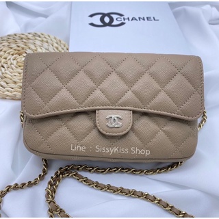 New Chanel O-Drives Case Caviar Etoupe GHW Microchip