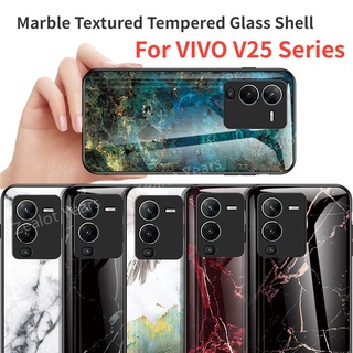 เคสโทรศัพท์มือถือกระจกนิรภัย แบบแข็ง ขอบ Tpu กันกระแทก สําหรับ VIVO V25 Pro 5G V25e V25Pro