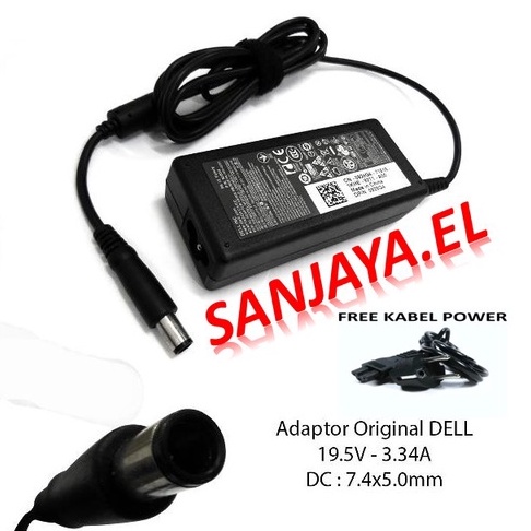 Dell 14R N4010 N4050 N4110 N5110 19.5V 3.34A อะแดปเตอร์ชาร์จ 7.4 x 5.0 มม. 65W เดิม