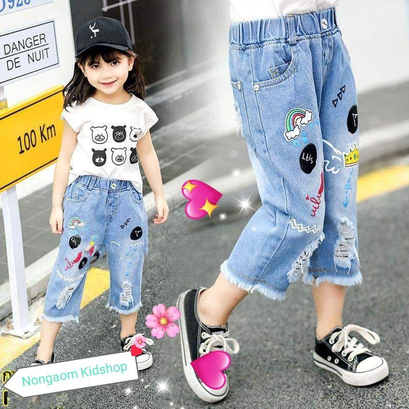 (พร้อมส่ง) กางเกงยีนส์เด็ก .