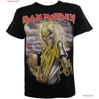 เสื้อยืดผ้าฝ้ายพิมพ์ลายขายดีGlobal Iron Maiden Mens Killers T-Shirt Black ไอเอิร์นเมเดน วงร็อค เสื้อพิมพ์ลาย แนวสตรีท ผ