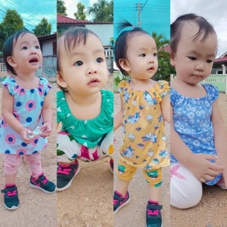 พร้อมส่ง 🌈 เสื้อเด็ก ใส่สบาย คอกระเช้า ผ้าสีสดใส มีไซส์ แรกเกิด-6 ขวบ มีปลายทาง
