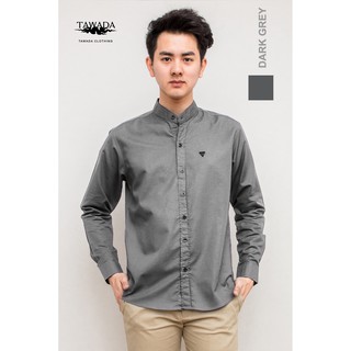 [ลด130฿โค้ดSEPIING38] TAWADA เสื้อเชิ้ตแขนยาว รหัสT022 DARK GREY MANDARIN