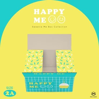 กล่อง HAPPY ME (Size 2A) - 20 ใบ กล่องพัสดุสำหรับส่งไปรษณีย์ลูกฟูก PICK A BOX
