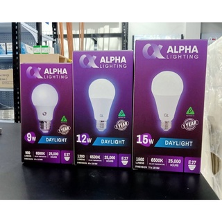 ALPHA (LED BULB) DAY LIGHT 9W,12W,15W ขั้ว E27