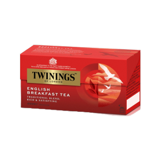 ทไวนิงส์ ชาสีอำพันสว่าง อิงลิช เบรกฟาสต์ ชนิดซอง 2 กรัม แพ็ค 25 ซอง Twinings English Breakfast Tea 2 g. Pack 25 Tea Bags