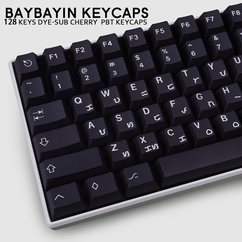 129 คีย์ WOB PBT Mars Wen DYE-SUB Keycap เชอร์รี่สูงส่วนบุคคล Keycap เหมาะสําหรับเกมคีย์บอร์ด RK61/G