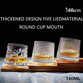 170MLวิสกี้แก้ว360หมุนได้เป็นองศาแก้วไวน์คริสตัลค็อกเทลแก้วเหล้าTHICKENED DESIGN.FIVE LEAD MATERIAL ROUND CUP MOUTA