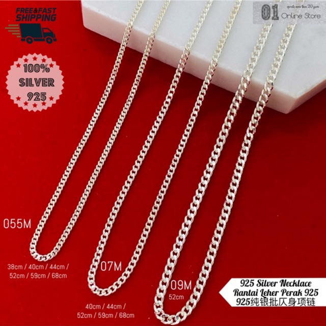 [สร้อยคอเงิน 925] • Rantai Leher Perak 925 • 925 เงินเจาะสร้อยคอ