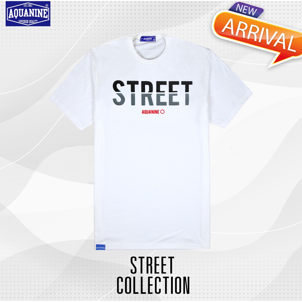 AQUANINE เสื้อยืดผู้ชาย เสื้อยืดผู้หญิง STREET มินิมอล  สตรีท สีขาว ลิขสิทธิ์แท้