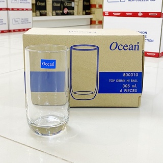 [กล่อง 6ใบ] แก้วน้ำ 305มล. แก้วเบียร์  Ocean TOP DRINK HI BALL B00310 ; box of 6 glasses