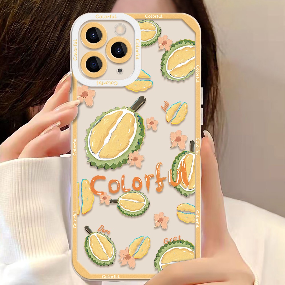 Durian Fruit เคสกันกระแทกซิลิโคน Compatible for Iphone 15 14 11 12 13 Pro Max 7 8 Plus 11 Pro MAX X XS Max 78 Se 2020