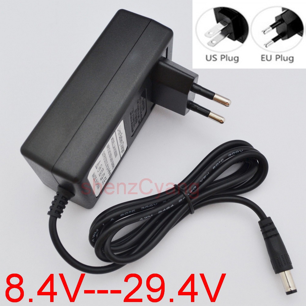 อุปกรณ์ชาร์จแบตเตอรี่ลิเธียมไฟฟ้า ปลั๊ก 5.5 มม. Charger DC 8.4V 12.6V 16.8V 21V 25.2V 29.4V 2A 3A 30
