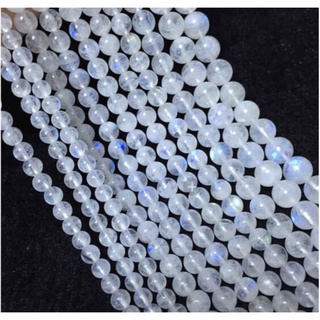 100% Natural Genuine White Rainbow Moonstone 15.5” inch long string high Quality Bead of Moonstone