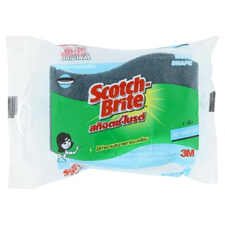 Scotch-Brite สก๊อตช์-ไบรต์ 3 เอ็ม ฟองน้ำใยขัดสีฟ้า ขนาด 115 x 65 มม. (8850304009771)