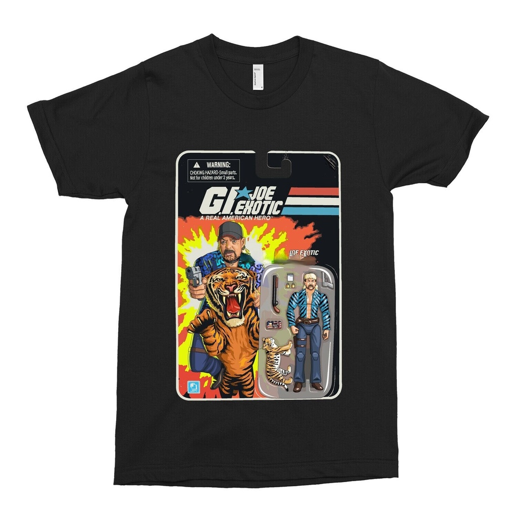 ผ้าฝ้ายแท้ คอลูกเรือ เสื้อยืดผ้าฝ้าย พิมพ์ลายภาพยนตร์ตลก Joe Exotic King GIJOE Usa สไตล์เรโทร G.I.Jo