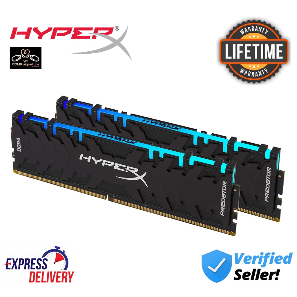 HyperX Predator 32GB(16GBx2) 3200MHz DDR4 CL16 หน่วยความจําเดสก์ท็อป (HX432C16PB3AK2/32)