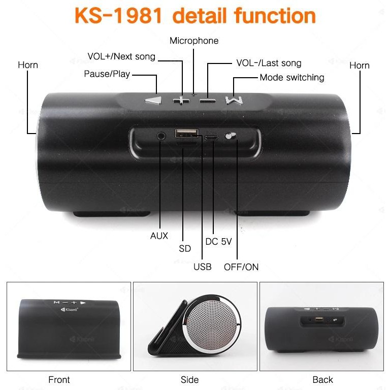 🇹🇭Ekcam LPV9ลำโพงบลูทูธ speaker เบสหนักมาก เสียงใสชัดเจน ขนาด 16W รองรับ SD Card มีวิทยุ FM ในตัว และมีไมค์ ในตัว ของแท้