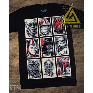 เสื้อยืดผ้าฝ้ายพรีเมี่ยม BT 34 Star Wars เสื้อยืด สีดำ BT Black Timber T-Shirt ผ้าคอตตอน สกรีนลายแน่น S M L XL XXL