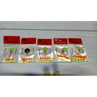 ทุ่นจิ๋ว 2 สี ตกกุ้ง ตกปลาเล็ก มี 5 ขนาดให้เลือก