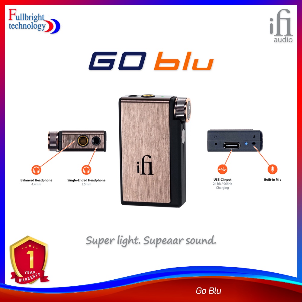 iFi Audio GO blu HD DAC-Amp ขนาดพกพา รองรับ Hi-Res Audio Bluetooth 5.1 รับประกันศูนย์ไทย 1 ปี