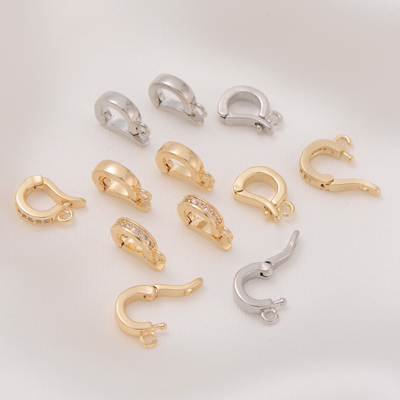 จี้หัวเข็มขัดทําด้วยมือ diy 14K ทองแดง Clad Gold Micro-Inlaid Zircon Openable Link Sunflower Seed Buckle