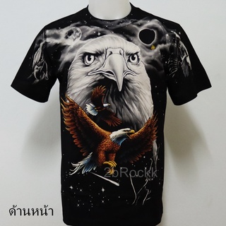 เสื้อลาย นกอินทรี เหยี่ยว Eagle เสื้อยืด OVP Discharge T-Shirt A42 ไซส์ยุโรป