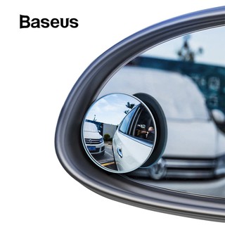 BASEUS (แพ็ค 2 ชิ้น) กระจกมุมกว้าง กระจกช่วยลดจุดบอด Round Blind Spot Mirror Wide Angle Adjustable Rear View Mirror