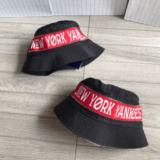 หมวก MLB bucket Hat ดำ แถบแดง New York Yankees ⚫️🔴